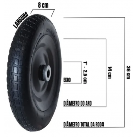 RODA PNEUMÁTICA 325 X 8